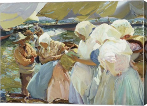 Framed Valencianas en la Playa (Women from Valencia on the beach), 1915 Print