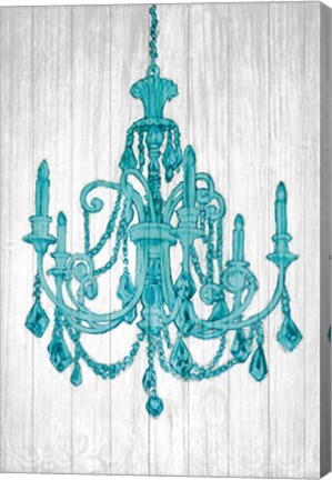 Framed Luxurious Lights III Turquoise Print