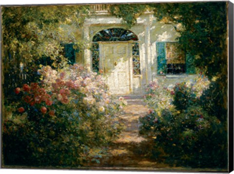 Framed Doorway And Garden Print