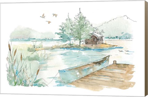 Framed Lakehouse II on White Print