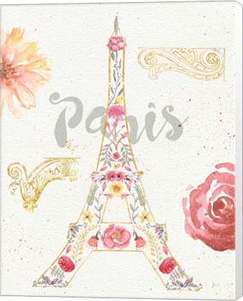 Framed Paris Blooms I Print
