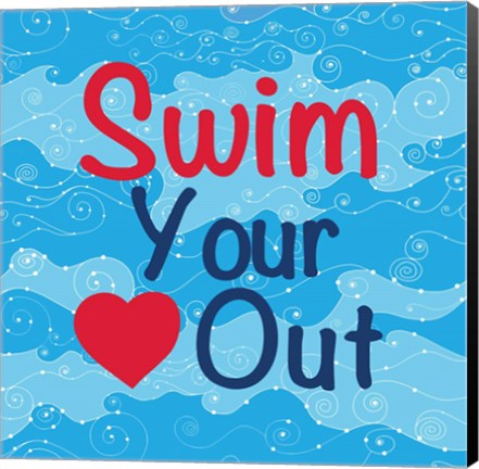 Framed Swim Your Heart Out - Girly Print