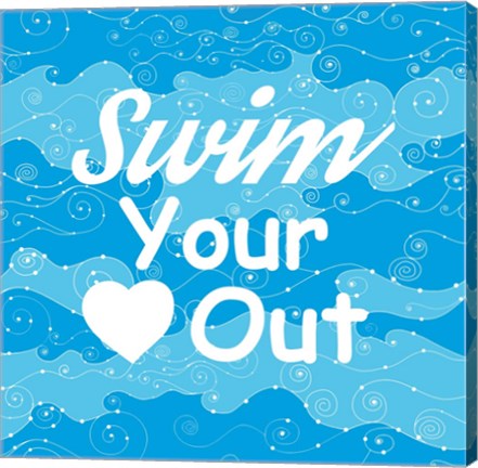 Framed Swim Your Heart Out - Sporty Print
