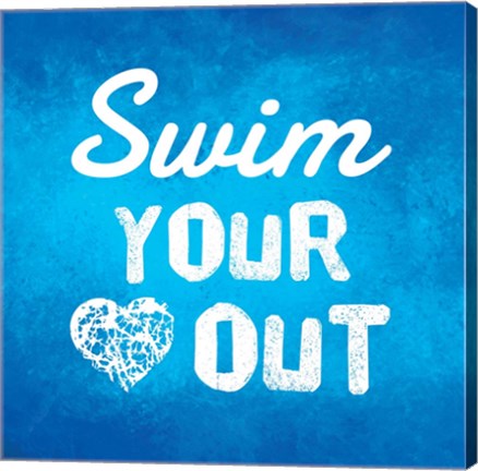 Framed Swim Your Heart Out - Blue Print