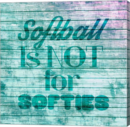 Framed Softball is Not for Softies - Teal White Print