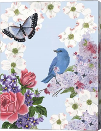 Framed Bird Garden I Print