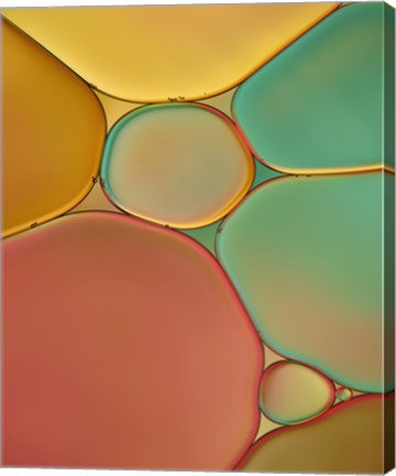 Framed Red Yellow and Green Drops Print