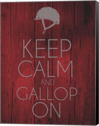 Framed Keep Calm and Gallop On - Red Print
