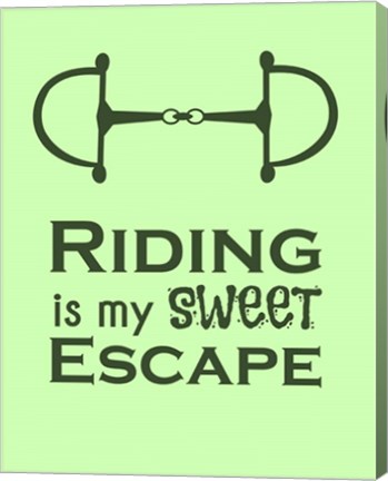 Framed Riding is My Sweet Escape - Lime Print