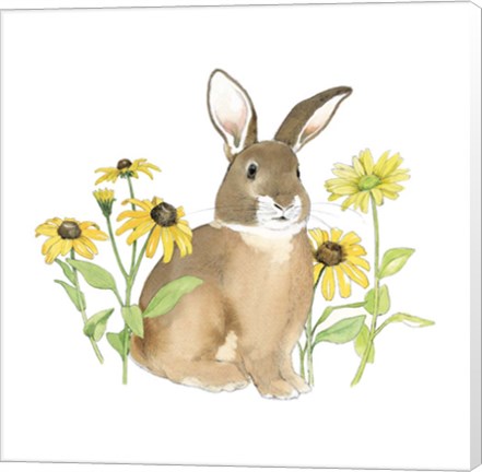 Framed Wildflower Bunnies III Sq Print