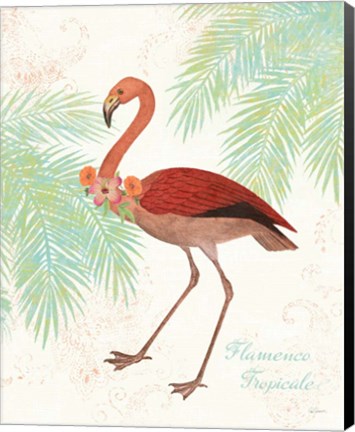 Framed Flamingo Tropicale II Print