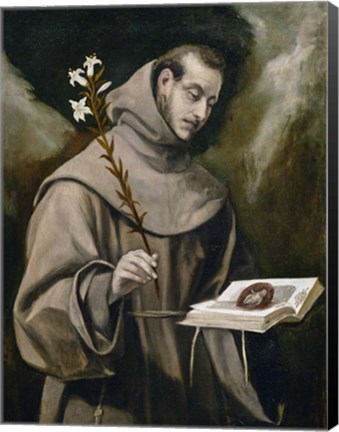 Framed Saint Anthony of Padua, 1577-79 Print