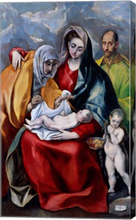 Framed Holy Family with Saint Anne, Saint Joseph and the child Saint John the Baptist Print