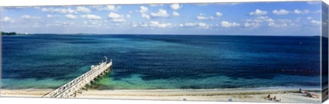 Framed Beach Pier, Nassau, Bahamas Print