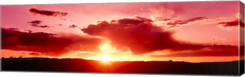 Framed Red Sunset, Arches National Park, Utah Print