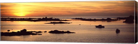 Framed Sunset over Lillia, Brittany, France Print