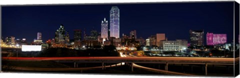 Framed Dallas at Night Print