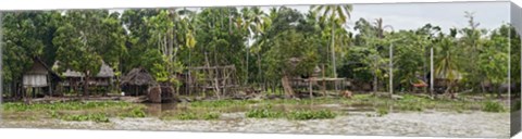 Framed Houses on the Bank of the Sepik River, Papua New Guinea Print