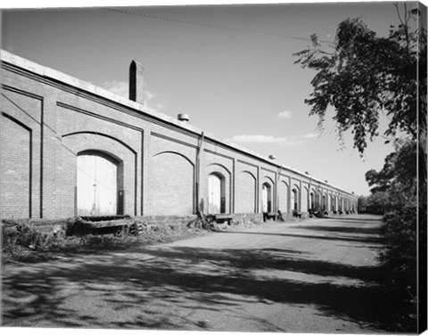 Framed PERSPECTIVE VIEW OF SIDE - Norfolk and Western Freight Depot, Ninth and Eleventh Streets at bank of James River, Lynchburg Print