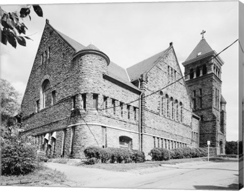 Framed REAR AND SEVENTH ST. SIDE (RIGHT) - St. Paul&#39;s Episcopal Church, Clay and Seventh Streets, Lynchburg Print