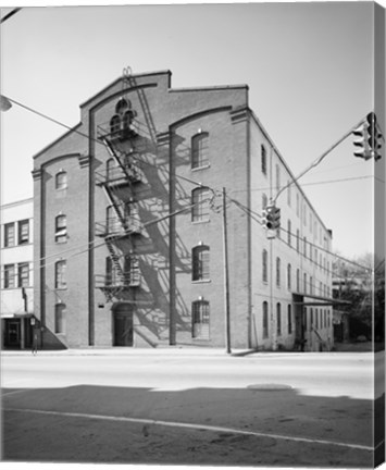 Framed GENERAL VIEW, MAIN ST. FACADE AT LEFT, THIRTEENTH ST. SIDE AT RIGHT - Bowman and Moore Leaf Tobacco Factory, Main and Thirteenth Print
