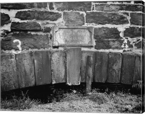 Framed HORIZONTAL VIEW SHOWING KEYSTONE OF ARCH AND INSCRIBED STONE ABOVE - James River and Kanawha Canal Bridge, Ninth Street between Print