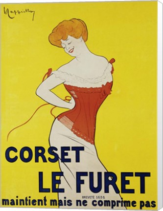 Framed Corset le Furet, 1901 Print