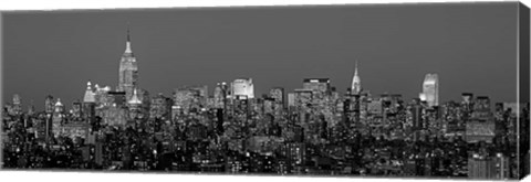 Framed Manhattan Skyline (detail) Print