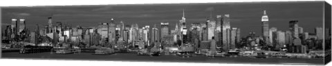 Framed Manhattan Skyline at Dusk, NYC Print