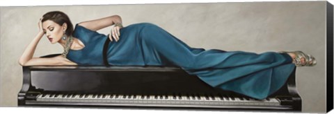 Framed Piano Lady Print