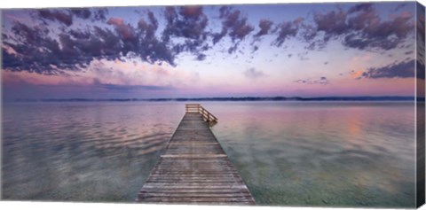 Framed Boat Ramp and Filigree Clouds, Bavaria, Germany Print