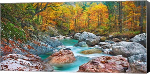 Framed Mountain Brook and Rocks, Carinthia, Austria Print