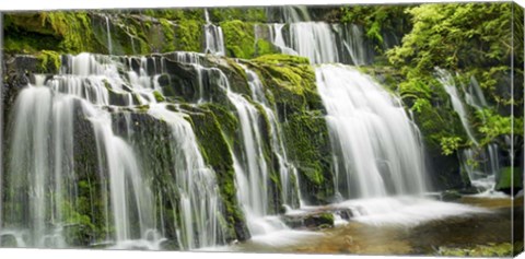 Framed Waterfall Purakaunui Falls, New Zealand Print