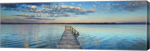 Framed Boat Ramp And Filigree Clouds, Bavaria, Germany Print