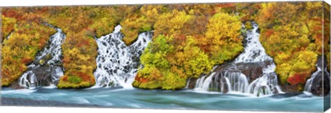 Framed Hraunfossar Waterfall, Iceland Print