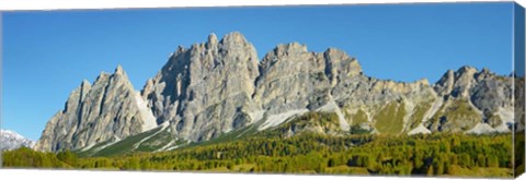 Framed Pomagagnon and Larches in Autumn, Cortina d&#39;Ampezzo, Dolomites, Italy Print