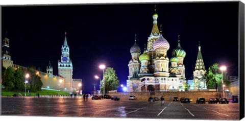 Framed Red Square at Night, Moscow Print