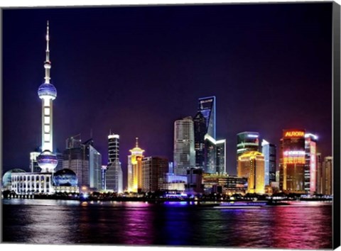 Framed Shanghai at Night Print