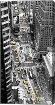 Framed Yellow Taxi in Times Square, NYC Print