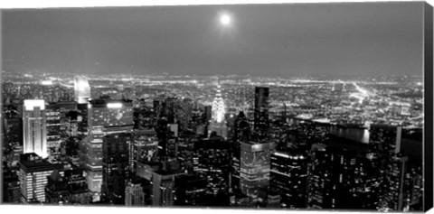 Framed Aerial View of Manhattan, NYC Print