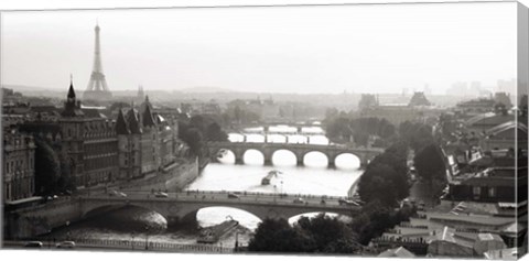 Framed Bridges over the Seine River, Paris Print