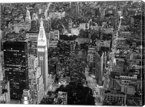 Framed Aerial View of Manhattan, NYC Print