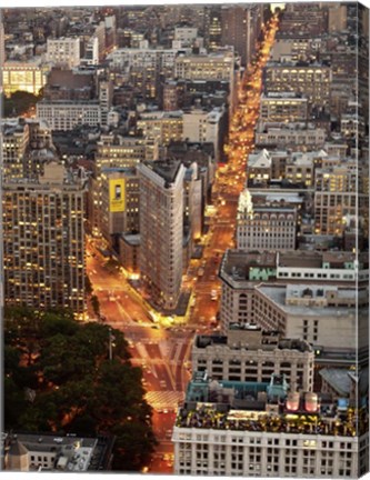 Framed Aerial View of Flatiron Building, NYC Print