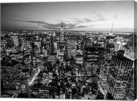 Framed Manhattan Skyline with the Empire State Building, NYC Print