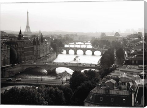 Framed Bridges over the Seine River, Paris 2 Print