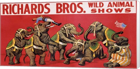 Framed Richards Bros. Wild Animal Shows, ca. 1925 Print