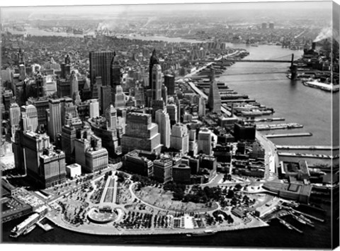 Framed Aerial View of Manhattan Print