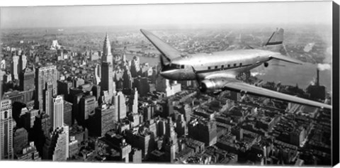 Framed DC-4 over Manhattan, NYC Print