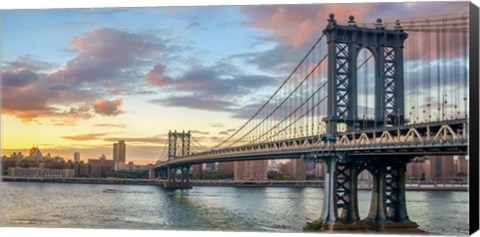 Framed Manhattan Bridge at Sunset, NYC Print