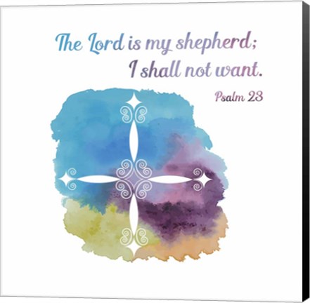 Framed Psalm 23 The Lord is My Shepherd - Cross 1 Print